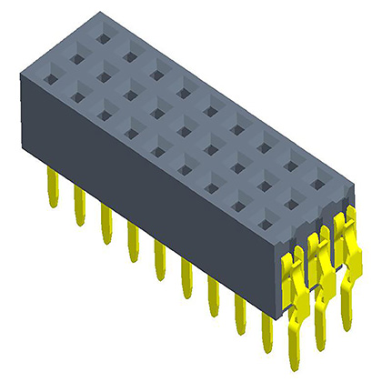 2.54mmFemale Header  three Row  180° U-type